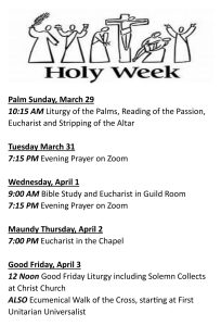 Holy Week Schedule